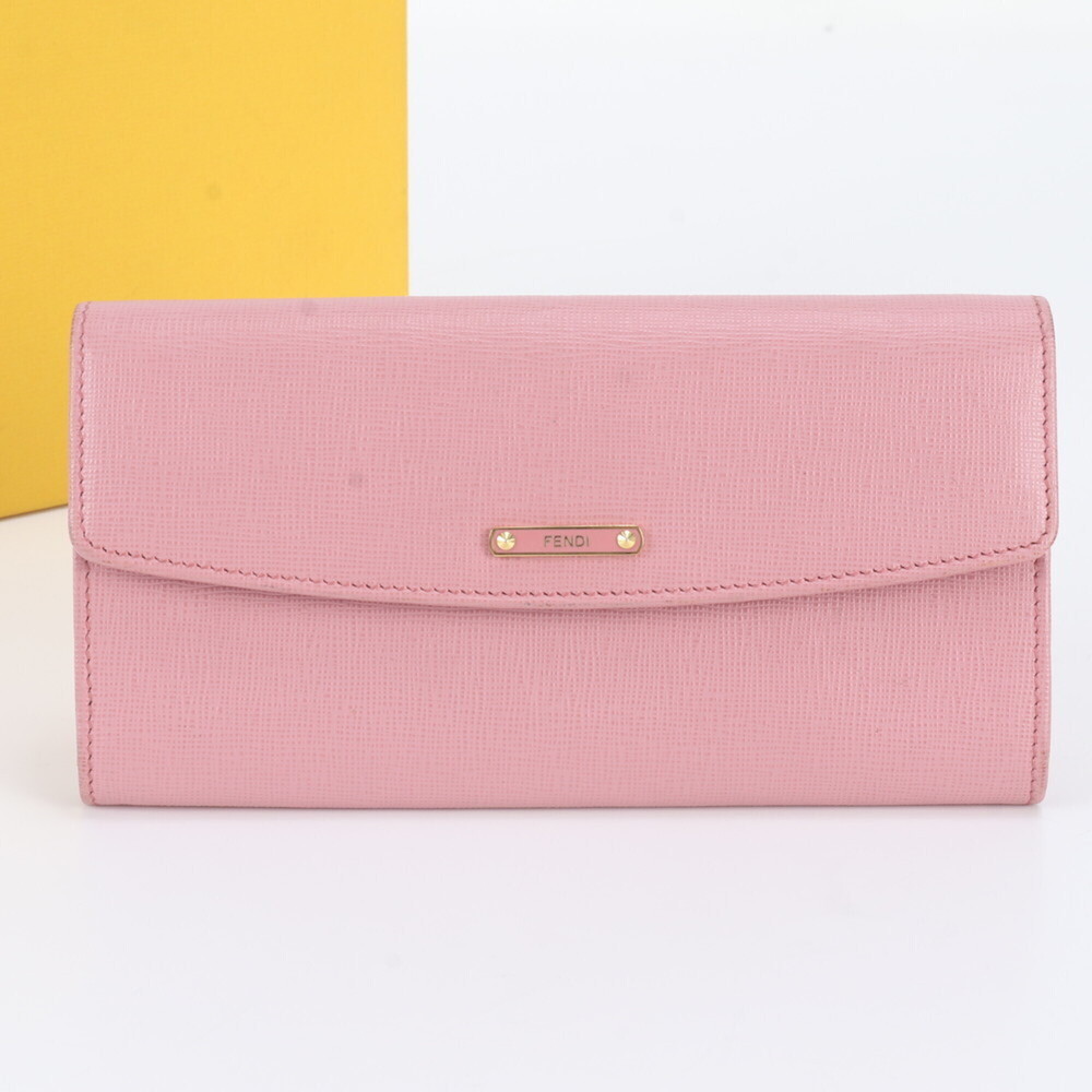 Fendi Simply Wallet 8M0340 Leather Long with Gold Hardware for Women
